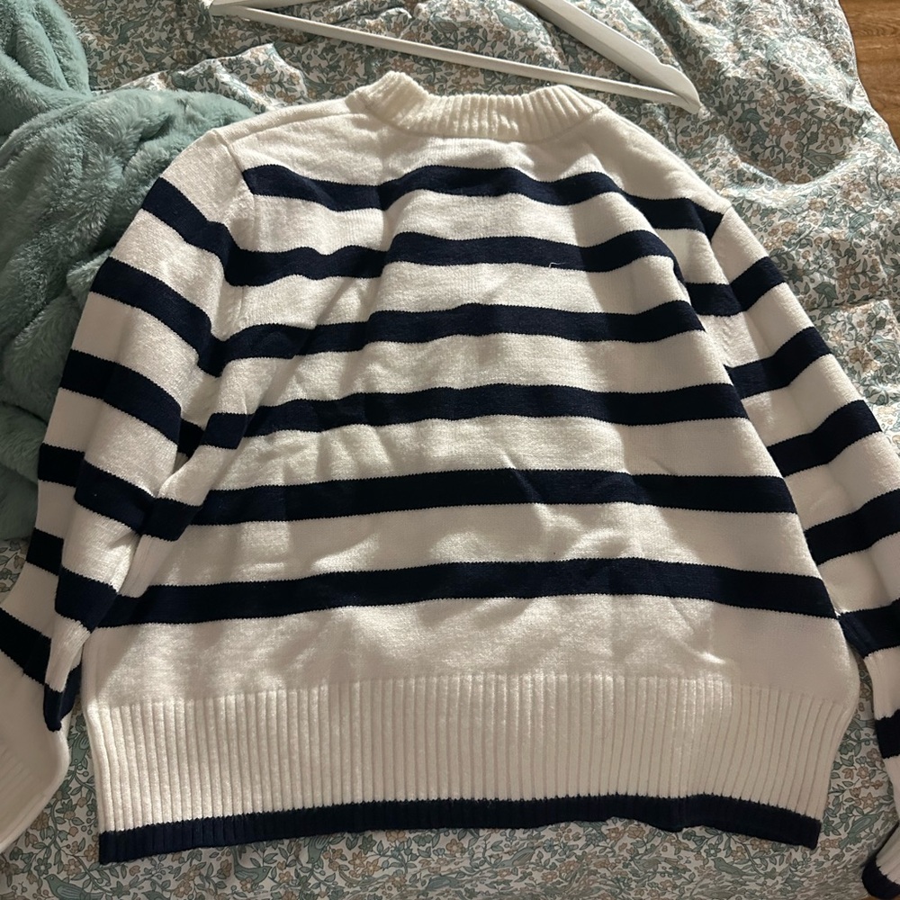 Urban Heritage Navy and White Striped Knit Sweater
